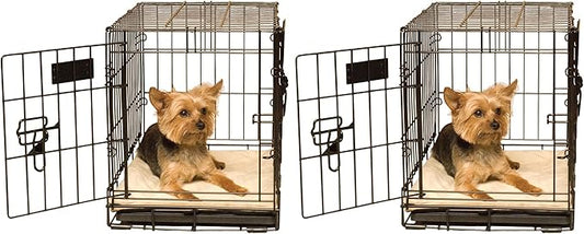 K&H Pet Products Self-Warming Dog Crate Bed, Machine Washable Dog Crate Mat, Tan X-Small 14 X 22 Inches (Pack of 2)