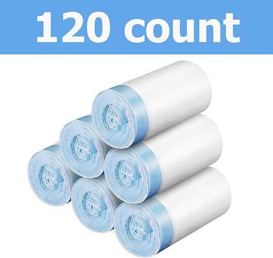120pcs Cat Litter Box Liners, Drawstring Receptacles Bags Thickened Waste Bag Fit For MeoWant MW-SC01/MW-SC02 /MW-LR01/MW-LB02 Automatic Cat Litter Box
