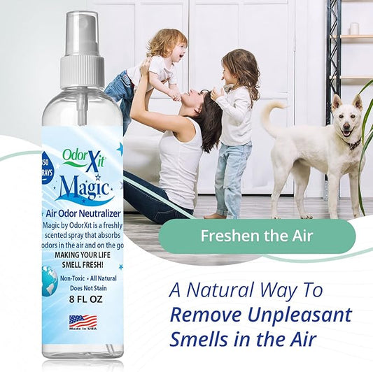 Magic Air Odor Neutralizer Spray, Powerful Dog & Cat Urine Odor Neutralizer, Safe Air Refresher for Home, Safe Odor Absorber for Pet, Closet & Any Strong Odor Remover, 8oz