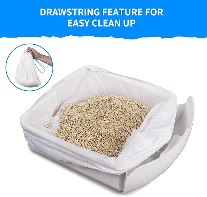 120 Count Extra Large Cat Litter Box Liners, Cat Litter Waste Receptacles Bags for Cleanpethome Self Cleaning Litter Box