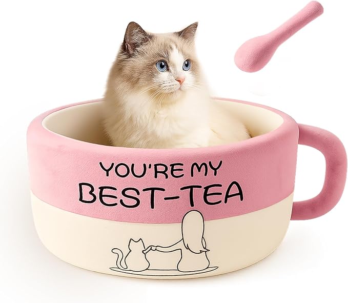 Cute Cat Beds Kitten Beds, Soft Small Dog Beds, Washable Pet Beds for Puppy and Kitty, Funny Coffee Cup Shape, 20 Inch