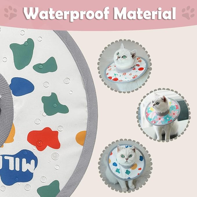 LOS ANDES Cat Recovery Collar for Necks, Alternative to Cones, Lightweight Post-Op Kitten and Puppy Protection