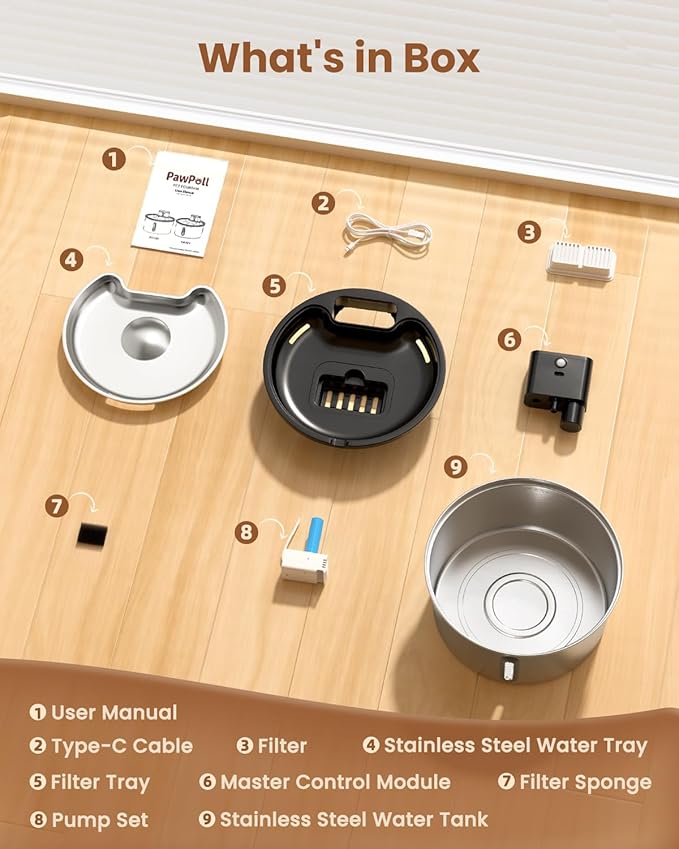 Wireless Cat Water Fountain Stainless Steel - 3.2L/108oz Cordless Pet Water Fountain Battery Operated Cat Water Dispenser Ultra Silent Rechargeable Water Fountains for Cats and Dogs