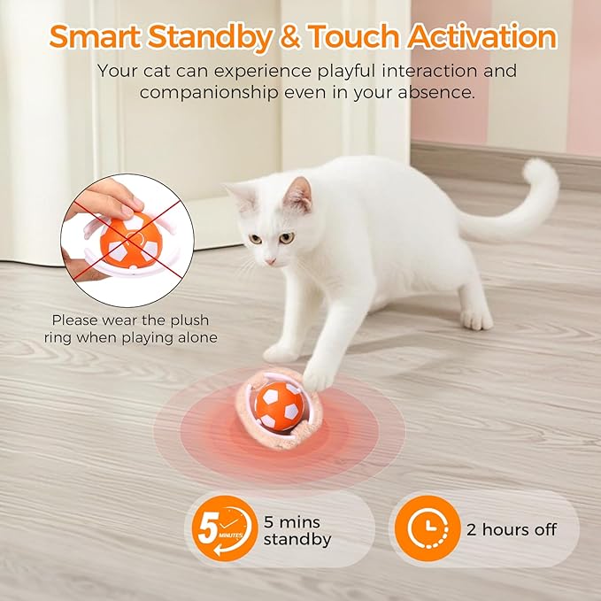 VIWIK Cat Toys for Bored Indoor Adult Cats, Interactive Automatic Motion Activated Kitten Ball Toy, Hide and Seek Mouse Catching Game, Low Noise Fast Rolling Ball in 4 Holes Play Mat
