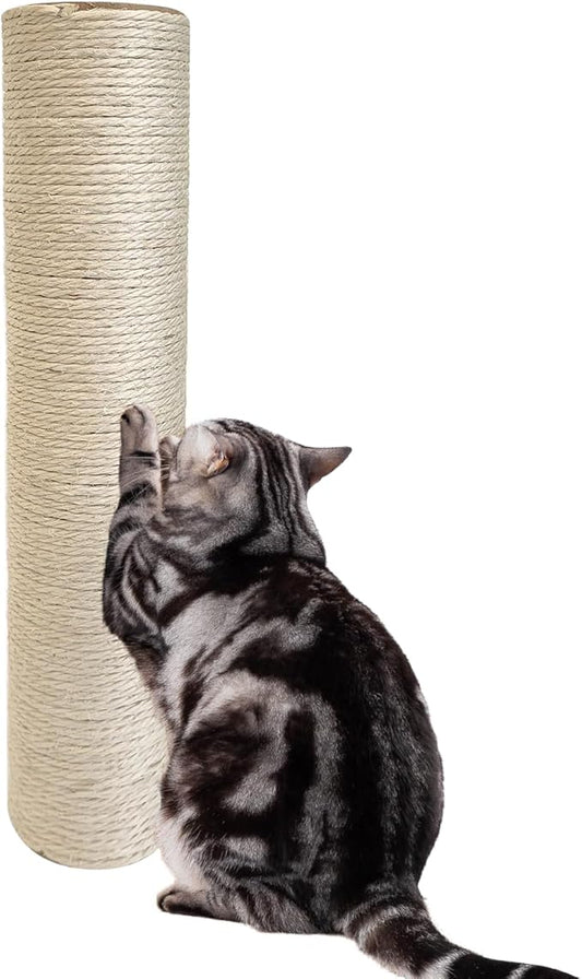 Cat Scratch Post, 8,11.8,15.7,19.6,31.5inch sisal Pole Cat Tree Replacement Post with M8 Screws, Indoor cat Tower Spare Furniture Protector with Scratch Post Filling (8 * 3.1inch-1Pcs)