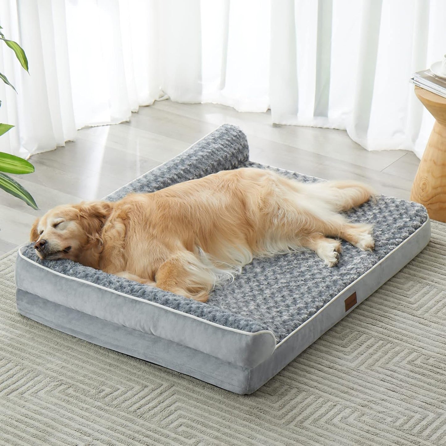 BFPETHOME Orthopedic Dog Beds for Extra Large Dogs, Waterproof Sofa XXL Dog Bed with Sides, Non-Slip Bottom and Egg-Crate Foam Big Pet Couch Bed with Washable Removable Cover,Pet Bed for Large Dogs
