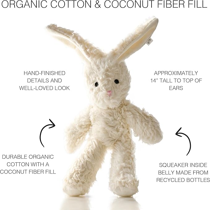 Plush Durable Cotton Dog Toys with Coconut Fill for All Pet Breeds, Bunny, One Size