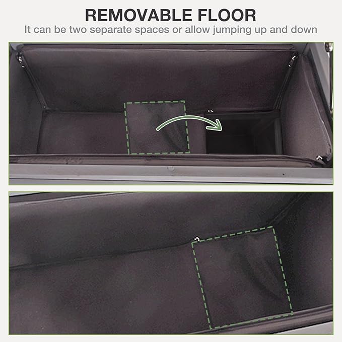 Insulated Cat House Outdoor, Weatherproof Kitten Home with Large Balcony and Funny Stairs, Wooden Feral Cat Shelter with Two Rooms