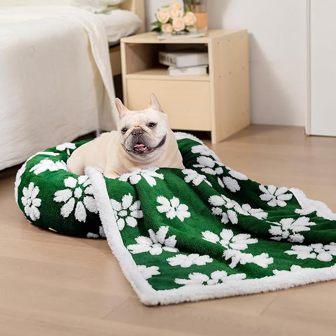 Donut Dog Beds for Small Dogs, Calming Round Cat Beds for Indoor Cats, Cute 3D Textured Flower Pet Bed with Removable Washable Cover and Anti-Slip Bottom（Green，23"）