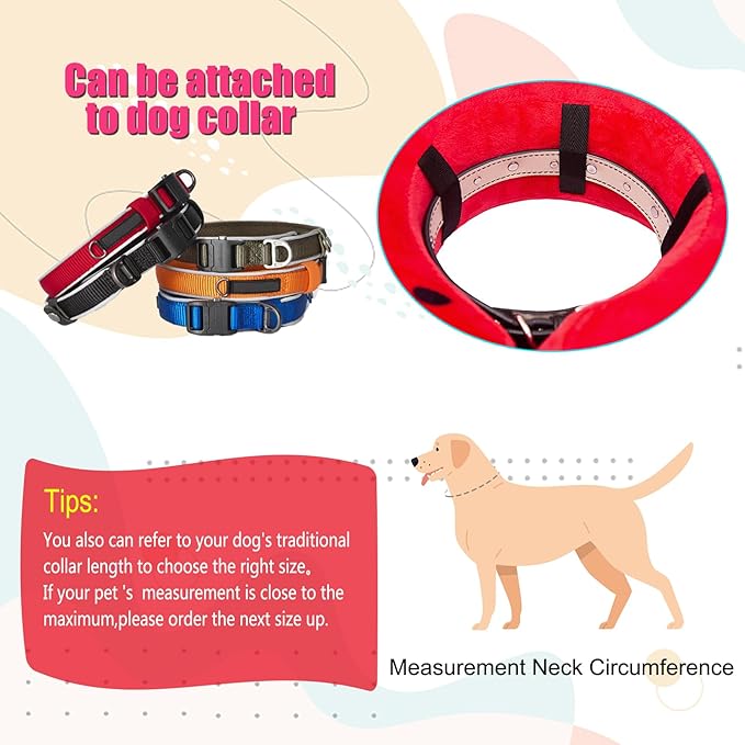 Inflatable Dog Cone Collar with Enhanced Anti-Licking, Soft Neck Donut for Dogs Cats, Recovery Pet Cone Collar After Surgery for Large Medium Small Dogs… (Watermelon, X-Large)