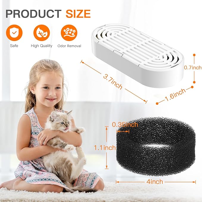 Cat Water Fountain Filters for 108/3.2L& 4L/134oz Stainless Steel Pet Water Dispenser Fountain Filters (6 Filters& 6Sponges) (9 Filters& 9 Sponges)