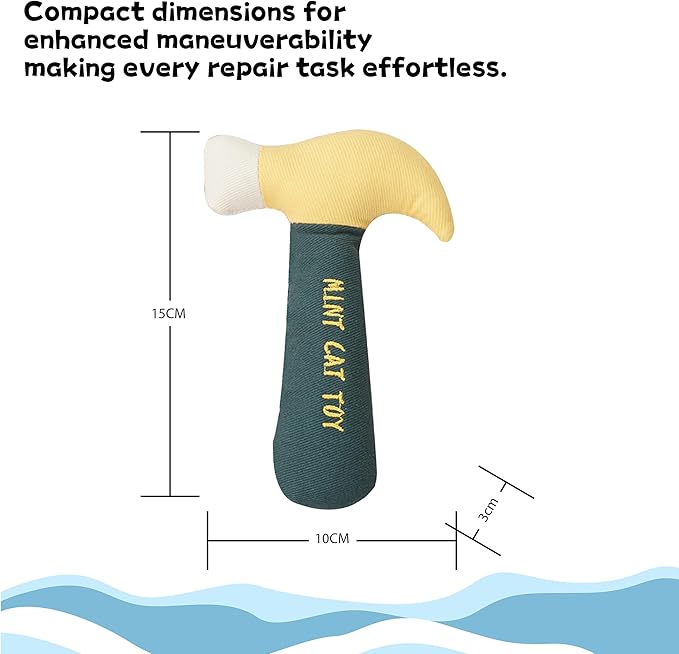 Plush Catnip Hammer Toy for Cats – Durable, Bite-Resistant Chew Toy Filled with Natural Catnip, Interactive Teething & Indoor Play for Kittens & Adult Cats