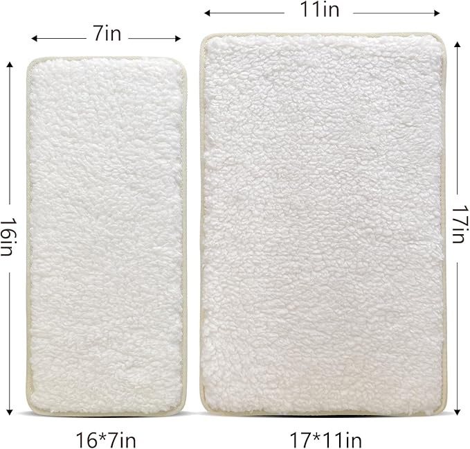 Replacement Pad for Dog Carrier Cat Carrier Pet Carrier, Plush and Rattan Mats, Double-Sided, Dog Bed Mat Crate Mat Kennel Pad 2-Pack