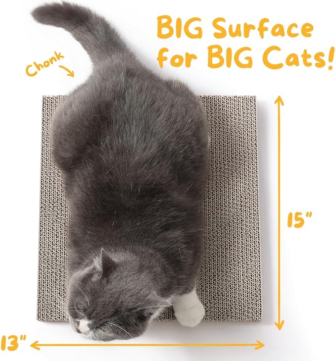 HIDE & SCRATCH Cat Scratcher Pad Pack; Cat Scratch Pad Refills for Hide & Scratch Scratcher Box (4 Count)