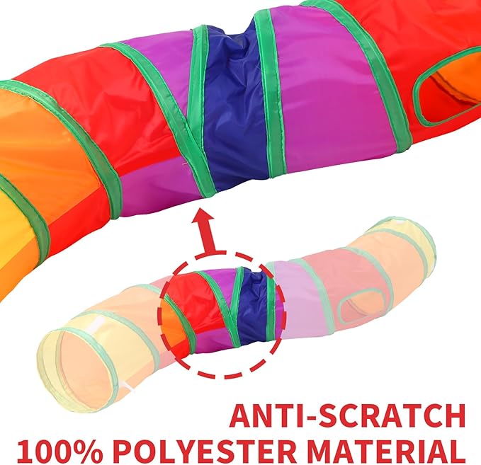 ‌Coolcandy Cat Tunnel & Interactive Cat Toy Indoor, S-ShapeTunnel Toys for Indoor Cats, Collapsible Interactive Peekaboo Cave with Play Ball, for Multi-Way Play & Small Animals