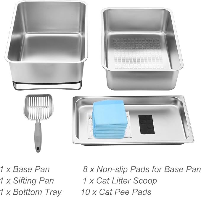 8" Pull-Out Sifting Cat Litter Box for Pine Pellets