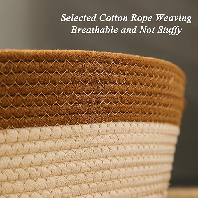 Stimulicat Cat Bed, Stimulicat Handwoven Cat Basket, Foldable Round Cotton Rope Cats Beds with Toy Tail and Built-in Scratching Pad, Scratch Resistance Easy to Clean (Gray, Medium)