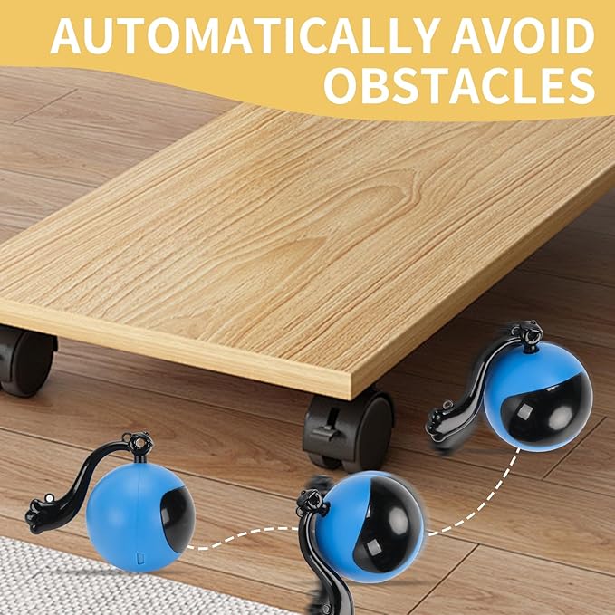 Interactive Cat Toy Ball in Pouch,Simulated Hunting Remote Control Cat Toy,Automatic Ball Fast Rolling in Play Mat, Motion Activated Chirping Hide and Seek Mouse Chasing Game Kitten Toy