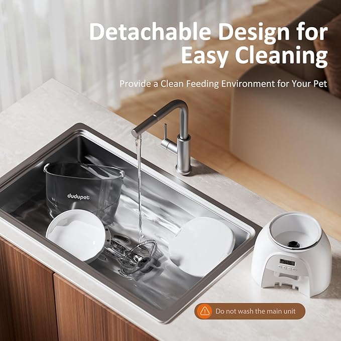 5L/21 Cup Automatic Cat Feeder, Timed Cat Food Dispenser, Automatic Pet Feeders Up to 6 Meals 1-20 Portion, Dual Power Supply Cats Feeder with Stainless Steel, Pet Dry Food Dispenser for Cats & Puppy