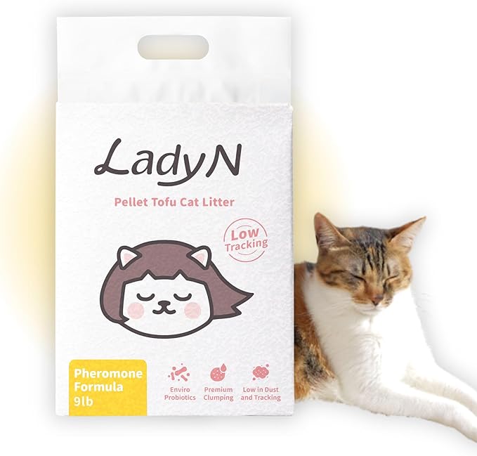 Lady N Cat Attract Tofu Litter | Natural Plant-Based Attractant | Helps Cats Use Litter Box | Great for Training Kittens & Multi-Cat Homes | Classic Pellet for Standard Litter Boxes 9lb