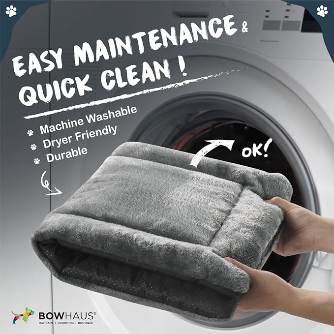 20.8" x 15” Machine-Washable Fluffy Dog Bed for 24" Kennel, Soft Crate Mat with Non-Slip Bottom, Cozy Pet Pad for Sleeping, Small Dog Kennel Flat Bed