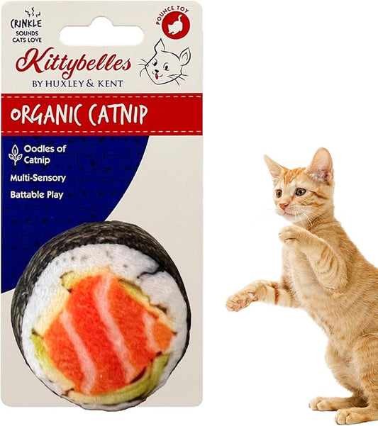 Huxley & Kent Plush Cat Toy | Sushi | Snack Attack Strong Catnip Filled Cat Toy | Plush Interactive Kitten and Cat Toy with Catnip and Crinkle | Kittybelles