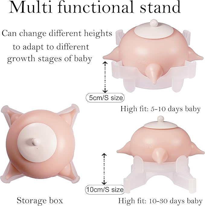 Doggiema puppy's feeders Nipple Feeder Puppy Feeding Milk replacer Nursing Station puppy's Bottles Dongdong pet (Pink, M Size Bowl (Small/Medium Puppy)