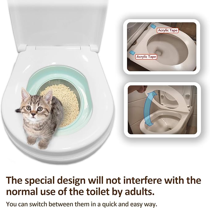 Cat Toilet Training Kit 2022 - Teach Cat to Use Toilet Cat Toilet Training Kit (One Pack + Extra Training Pan), White (CTS-FMC4(2TP))