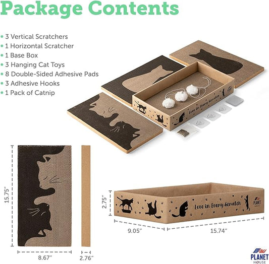 Vertical Wall Scratcher for Indoor Cats – Decorative Hanging Scratching Pad – Rascadores para Gatos – Essential Scratcher for Home – Scratch pad - Ebook for Your Pet's Happiness