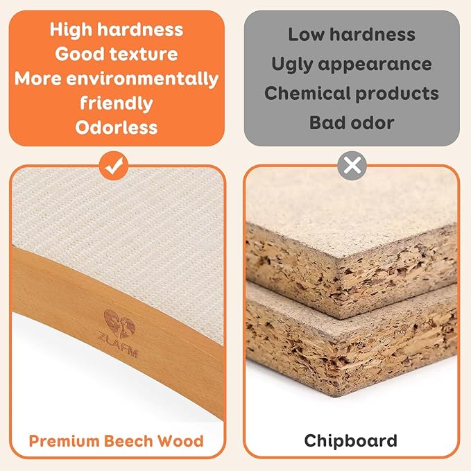 Extra-Larger Sisal Cat Scratcher Bed, Durable Cat Scratch Pad with Hammock for Indoor Cats Lounger & Sleep & Scratch, Natural Sisal Cat Scratching Post, Sturdy Solid Wood Frame (Upgraded Extra-Larger)