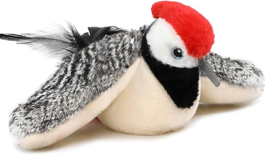 Tocirelo Flapping Bird Cat Toy - Chirping Bird Cat Toy Flapping Wings for Bored Indoor Cats, Interactive Simulated Flying and Realistic Flappy Bird, Touch Activated 7.1" Kitten Kicker Toy with Catnip