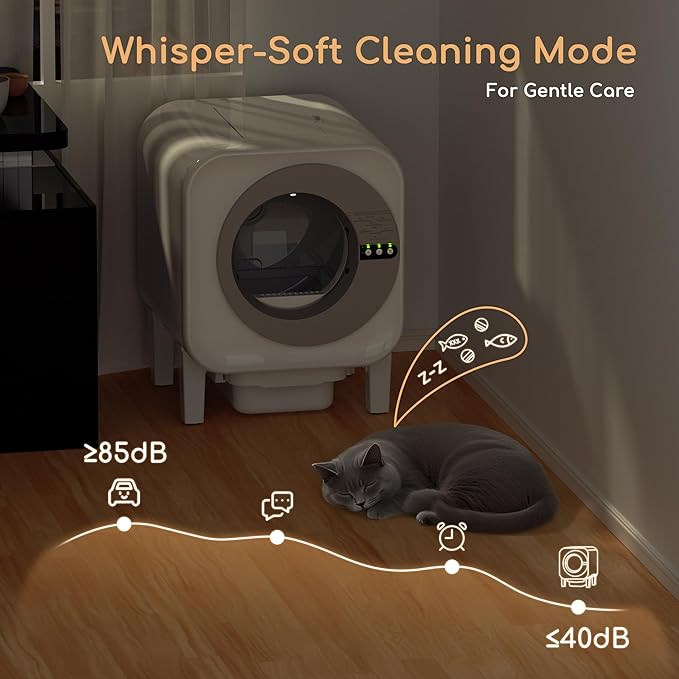 Automatic Cat Litter Box | Self Cleaning Litter Box for Cats with App Control, 75L&12L Large Space, Odor Control, 3–30LBS Cats Friendly, Quiet, Easy to Clean, Litter-Saving