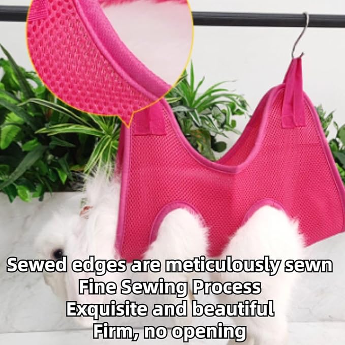 Rabbit Grooming Hammock with Safety Belt for Nail Clipping, Grooming, Bunny Bathing Bag for Nail Trimming, Cat Claw Care Bag, Small Animal Grooming Harness (Grey,X-Small)