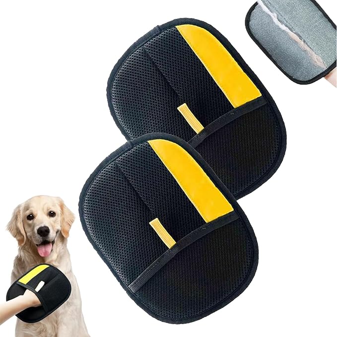 2pcs Pet Hair Removal Glove,Pet Hair Remover Glove for Cats & Dogs,Upgraded Animal Fur Removal Tool, Reusable Cats & Dogs Grooming Gloves for Hair Removal