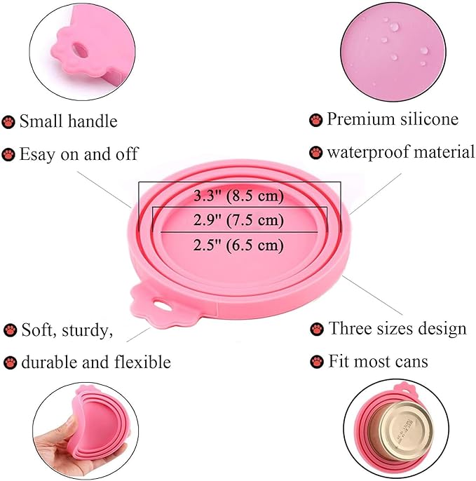 Food Can Covers/4 Pack/Universal BPA Free Silicone Dog Cat Food Can Lids for Dog and Cat Food/Fits All Standard Size Dog and Cat Can Tops for Pet Food Storage(Mix Color1)