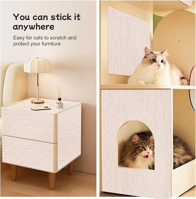 Furniture Pet Protectors Sofa Protector for Cats Couch Corner Protectors for Cat Scratch Furniture Protector Corner Beige 15.8"×78.7"