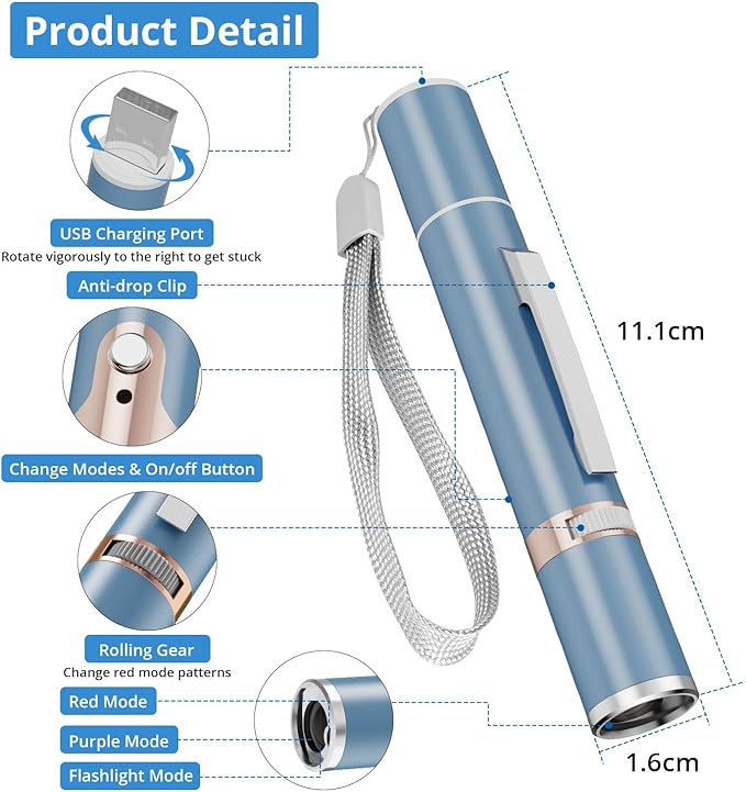 2 Pieces Cat Toy, USB Rechargeable, Long Range 5 Modes, Interactive Kitten Dog Cat Mouse Toy for Indoor (Sky Blue