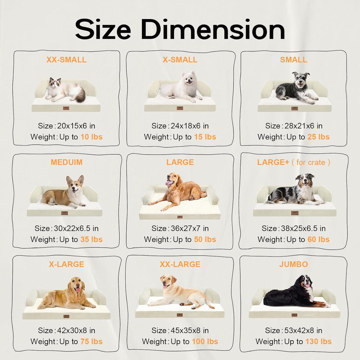 Small Dog Bed Waterproof Orthopedic Dog Beds for Medium Sized Dogs Comfy Pet Cat Bed with Sides, Washable Removable Cover