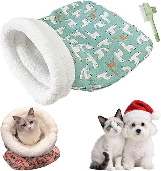 Cozy Pet Nest for Cats, Cozy Pet Nest for Cats and Dogs, 2025 New Winter Sleeping Bag with Thickened Pockets, Cat Bed Cave Sleeping Bag,Self Warming Pad Sack for Kitten/Puppy (C, 18 * 22in)