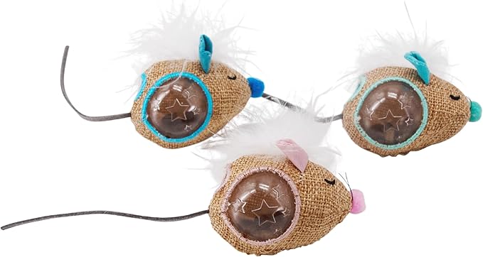 Catstages Mousin' Around Hide 'N Treat Cat Toy, 3 Pack Treat-Dispenser Toys, Multicolored