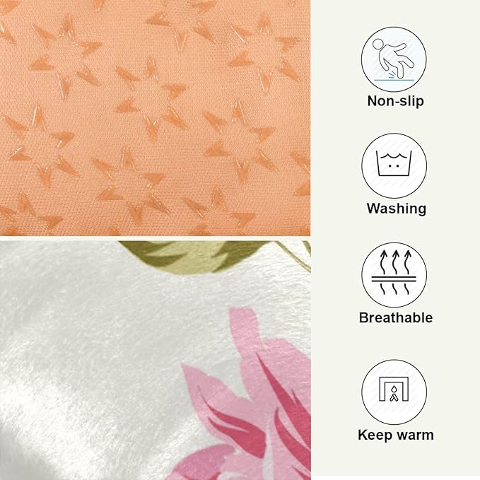Rose Flower Floral Pet Bed Cute Dog Bed Mat Absorbing Non Slip Pad Pet Sleeping Mat for Small, Medium, and Large Dogs Puppy Cat 24 in x 18 in
