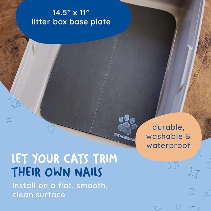 Kitty Cure Cat Nail File Scratcher, Odor-Resistant Litter Box Emery Board Scratcher Pad, No Peeling Needed, Waterproof, Non-Toxic & Long-Lasting Cat Scratcher That Files Nails