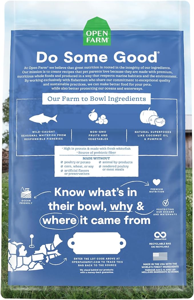 Open Farm Catch-of-The-Season Whitefish Grain-Free Dry Cat Food, Wild-Caught Fish Recipe with Non-GMO Superfoods and No Artificial Flavors or Preservatives, 2 lbs