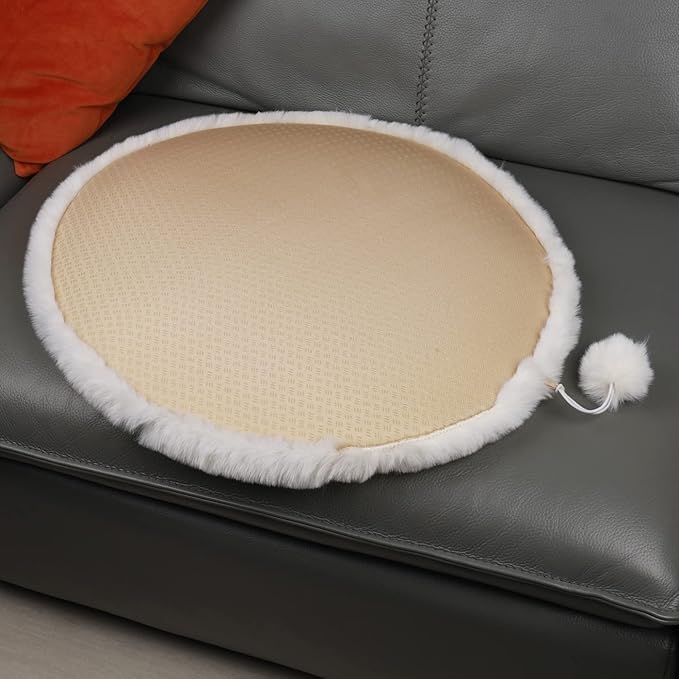 SHENGOCASE Round 20" Faux Rabbit Fur Cat Dog Bed Cushion Pad Mat, Cat Tree Tower Replacement Cushion Pad, for Window Perch Carrier House Cage Crate Kennel Furniture