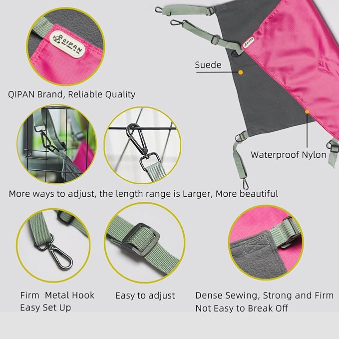 Extra Large Hanging Cat Hammock, Bed & Mat - Washable, Waterproof, Cooling Pad for Cats 26 x 20 inches (XX-Large, Red)