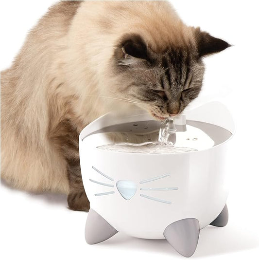 Catit PIXI Smart Water Fountain – Automatic Cat Drinking Fountain with UV-C Clarifier Light and App Support,White
