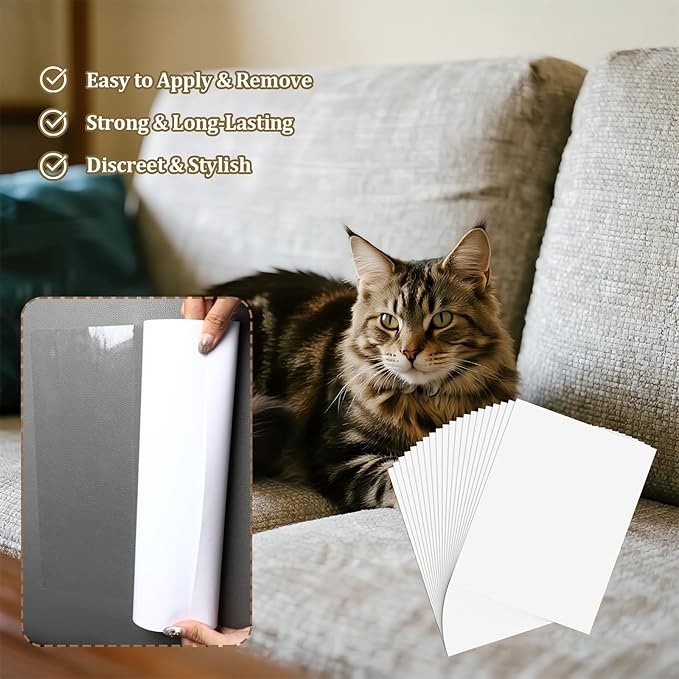 Cat Scratch Furniture Protector, Easy to Remove Couch Scratch Guard,Couch Protector from Cat Claws,Furniture Protection Pads and Cats Training Tape(20-Pack)