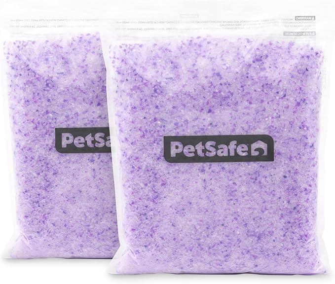 PetSafe ScoopFree Premium Crystal Cat Litter - Outperforms Clay Litter - Refill Packs - Reusable Tray Compatible - Lavender Scent - 4.3 lb Bags - 2 Pack