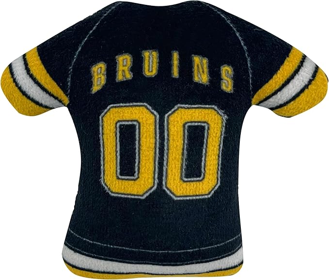 Best Plush CAT Toy: NHL Boston Bruins Complete Set of 3 Piece Cat Toys Filled with Fresh Catnip. Includes: 1 Jersey Cat Toy, 1 Hockey Puck Cat Toy with Feathers & 1#1 Fan Cat Toy. Beautiful Team Logo