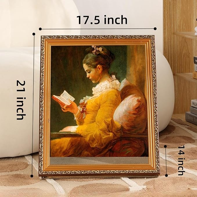 Oil Painting Cat House with Scratcher,Cat Bed Art Picture Frame Scratching Board Playing Tent Box, Assemble Kitty Couch Cave Condo Creative Pets Furniture - Kitty Living in Famous Painting (Reader)